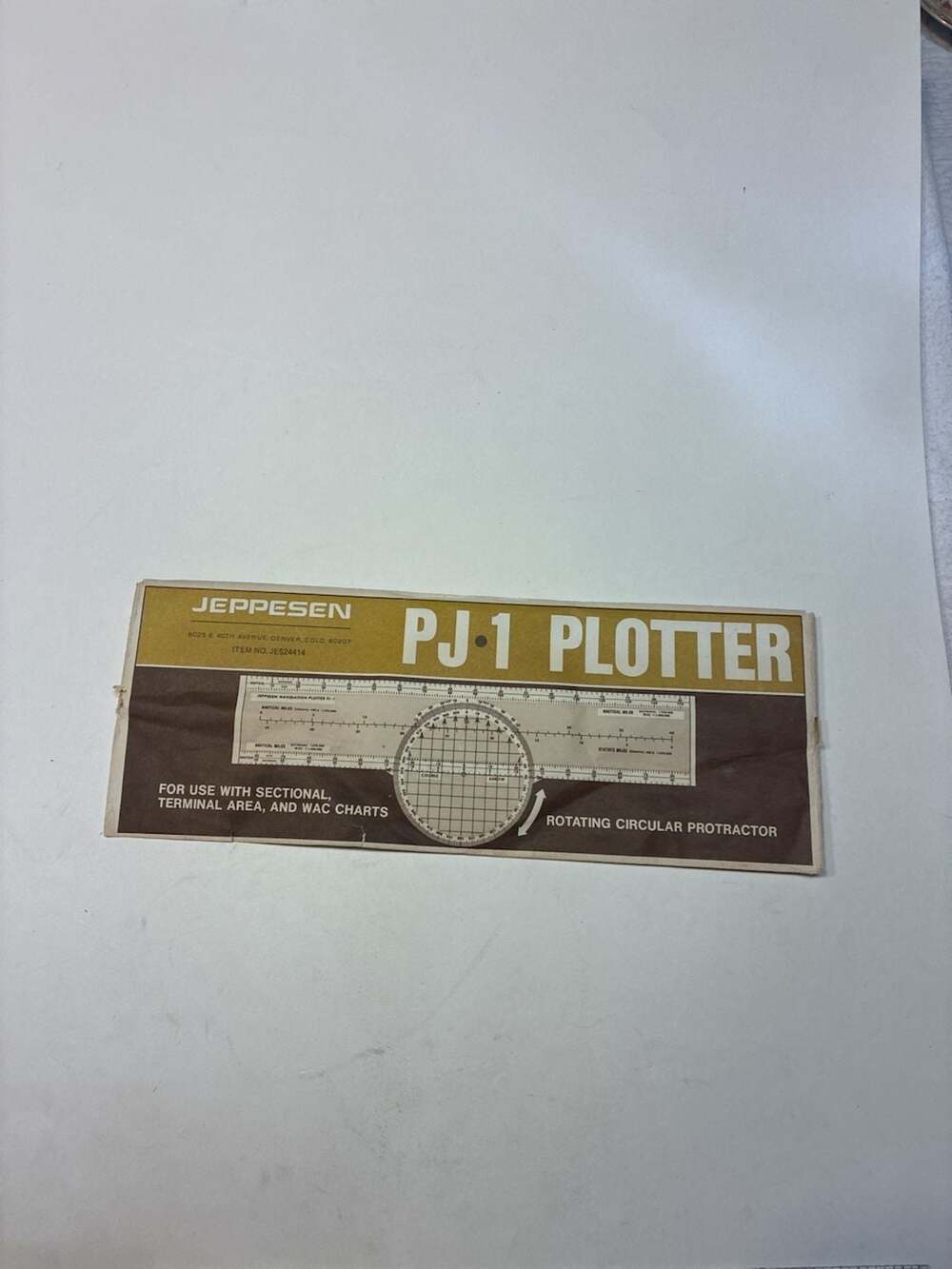 Vintage Jeppesen PJ-1 Navigation Plotter with Rotating Circular Protractor